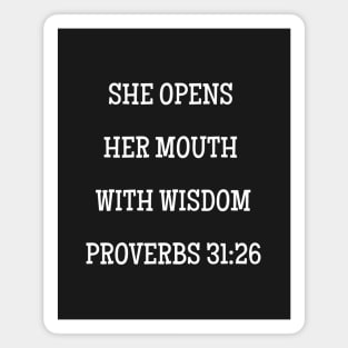 Bible Verse for Mom Proverbs 31:26 With Wisdom Magnet